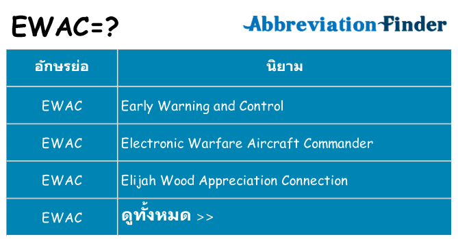 อะไรไม่ ewac ถึง