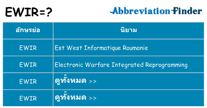 อะไรไม่ ewir ถึง