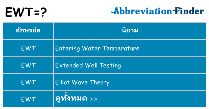 อะไรไม่ ewt ถึง