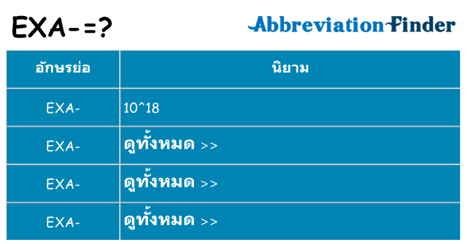 อะไรไม่ exa ถึง