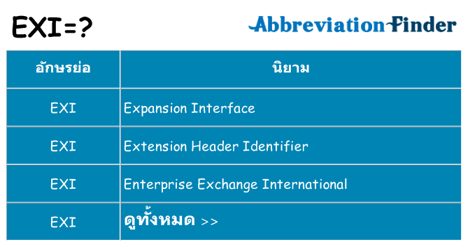 อะไรไม่ exi ถึง