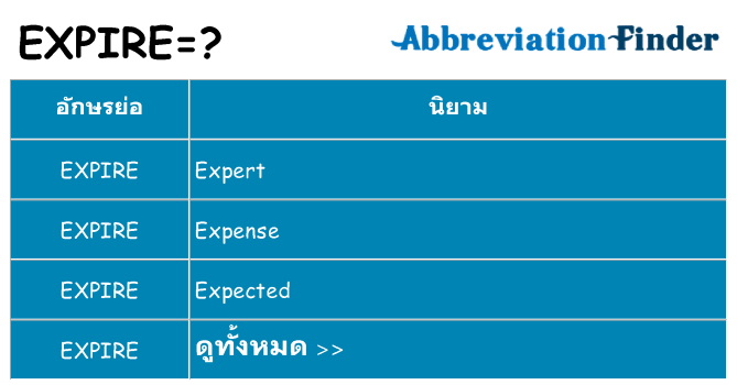 อะไรไม่ expire ถึง