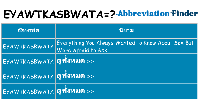 อะไรไม่ eyawtkasbwata ถึง