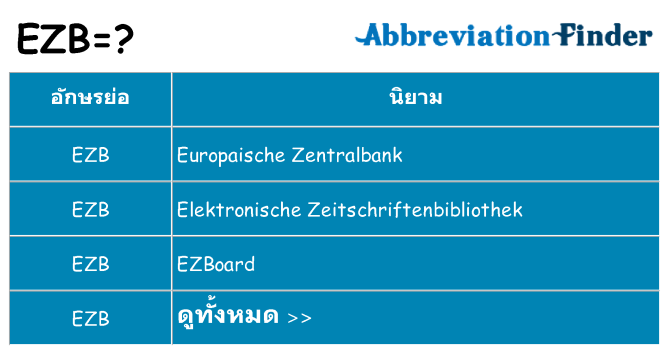อะไรไม่ ezb ถึง
