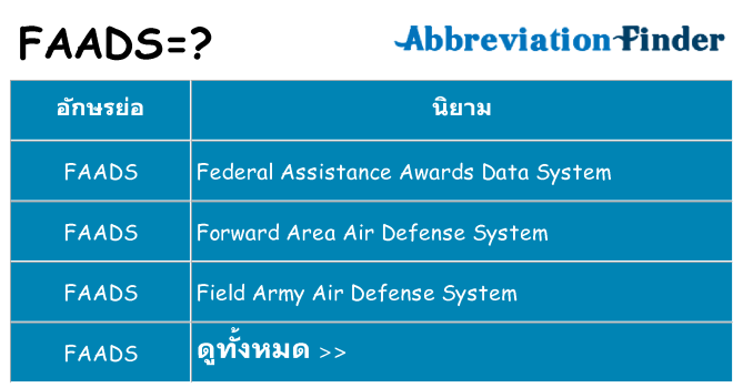 อะไรไม่ faads ถึง