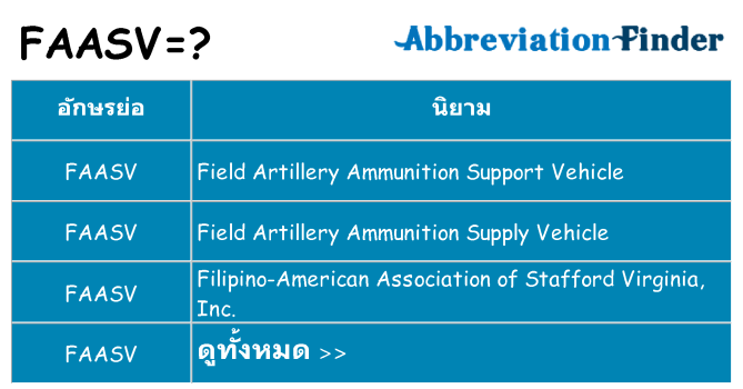 อะไรไม่ faasv ถึง