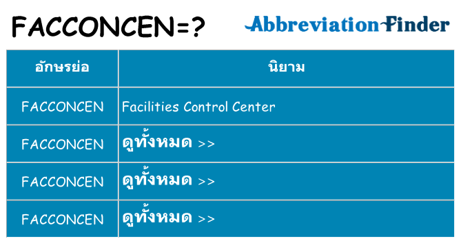 อะไรไม่ facconcen ถึง