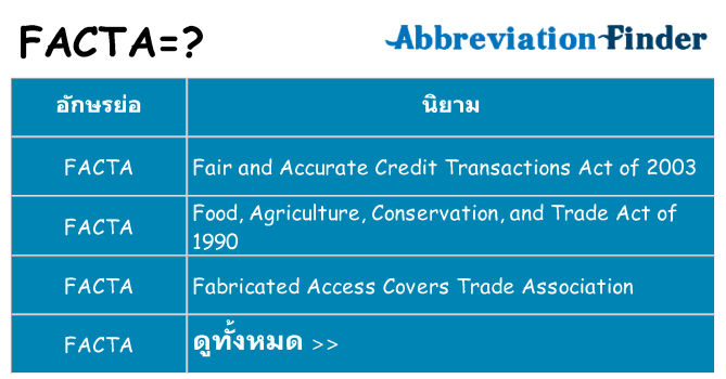 อะไรไม่ facta ถึง