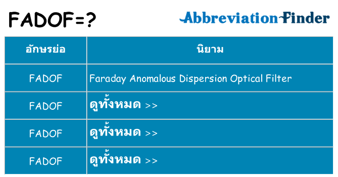 อะไรไม่ fadof ถึง