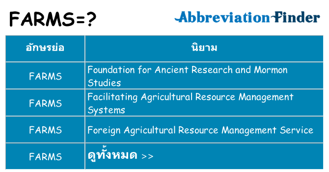 อะไรไม่ farms ถึง