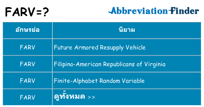 อะไรไม่ farv ถึง