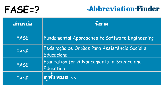 อะไรไม่ fase ถึง