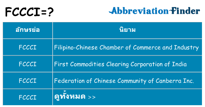 อะไรไม่ fccci ถึง
