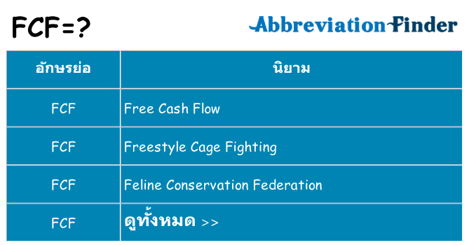 อะไรไม่ fcf ถึง
