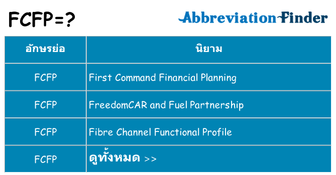 อะไรไม่ fcfp ถึง