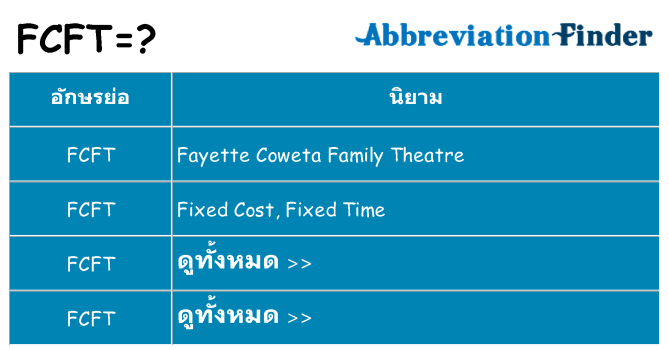 อะไรไม่ fcft ถึง