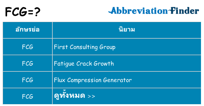 อะไรไม่ fcg ถึง