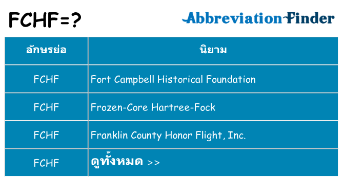 อะไรไม่ fchf ถึง