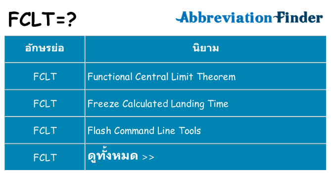 อะไรไม่ fclt ถึง
