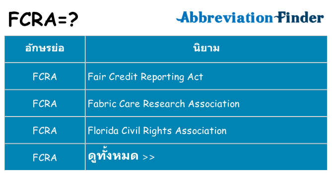 อะไรไม่ fcra ถึง