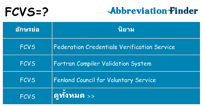อะไรไม่ fcvs ถึง