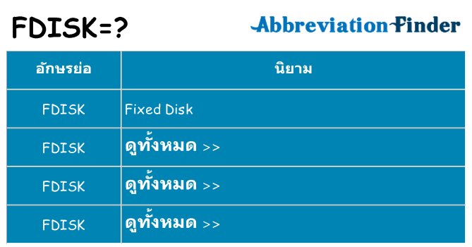 อะไรไม่ fdisk ถึง