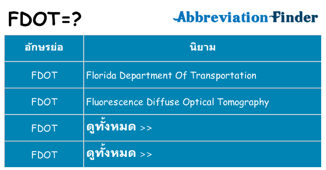 อะไรไม่ fdot ถึง