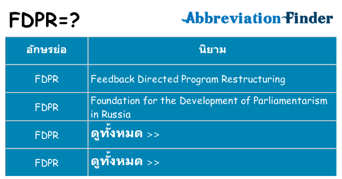 อะไรไม่ fdpr ถึง