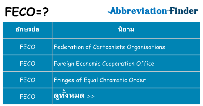 อะไรไม่ feco ถึง