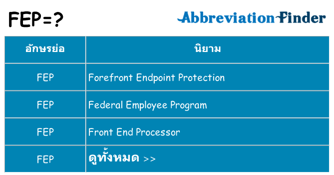 อะไรไม่ fep ถึง