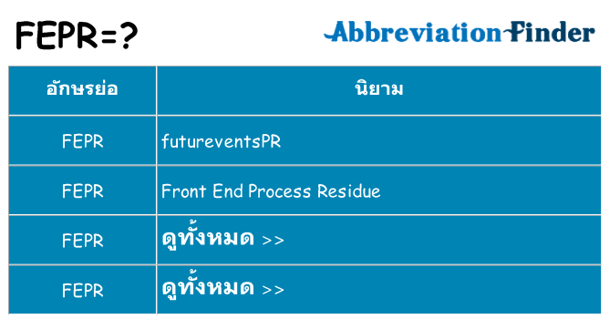 อะไรไม่ fepr ถึง