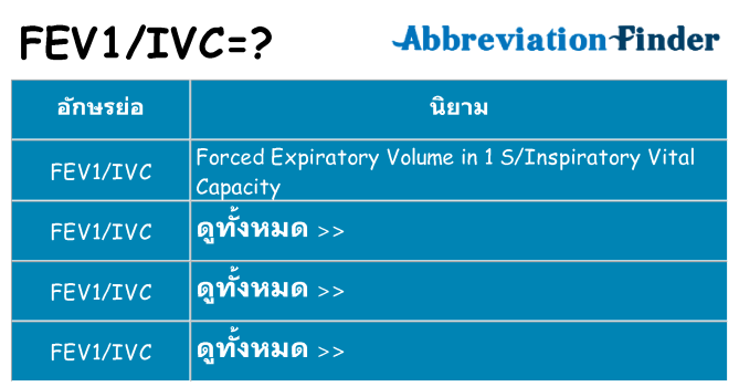 อะไรไม่ fev1ivc ถึง
