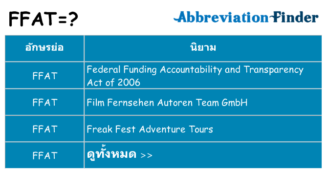 อะไรไม่ ffat ถึง