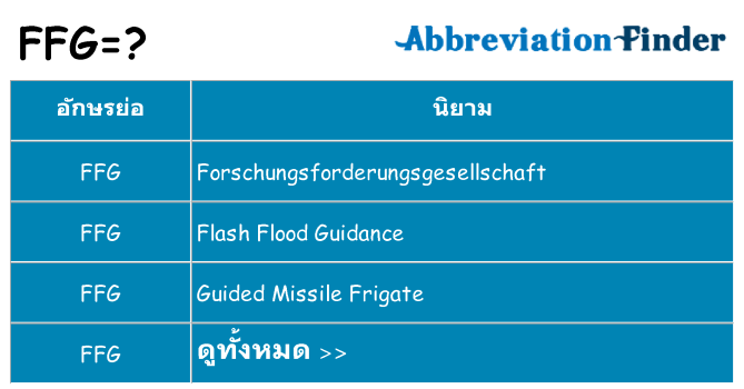 อะไรไม่ ffg ถึง