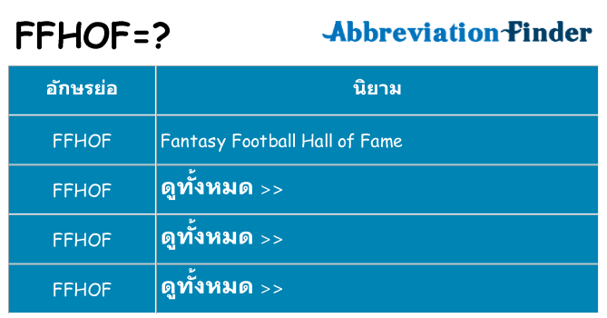 อะไรไม่ ffhof ถึง