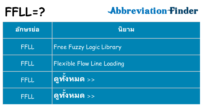 อะไรไม่ ffll ถึง