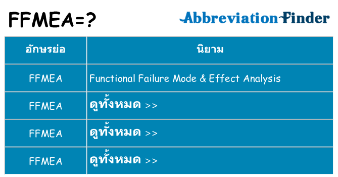 อะไรไม่ ffmea ถึง