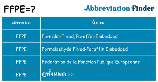 อะไรไม่ ffpe ถึง