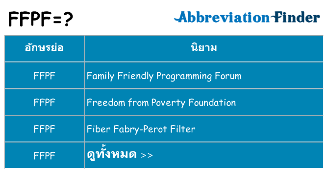 อะไรไม่ ffpf ถึง