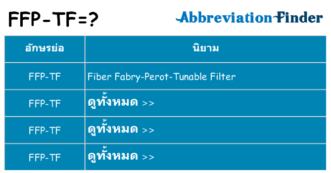 อะไรไม่ ffp-tf ถึง