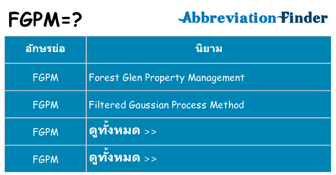 อะไรไม่ fgpm ถึง