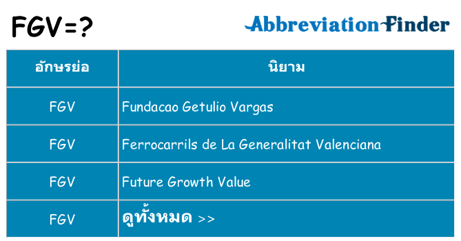อะไรไม่ fgv ถึง