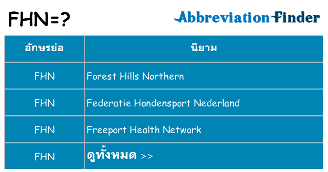 อะไรไม่ fhn ถึง