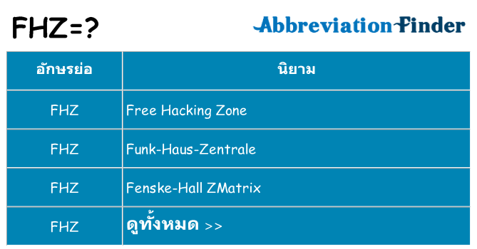 อะไรไม่ fhz ถึง