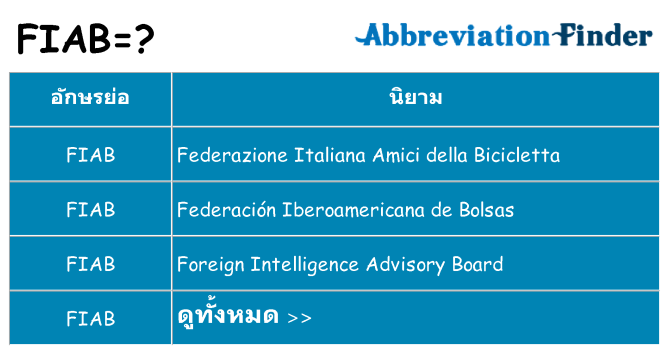 อะไรไม่ fiab ถึง