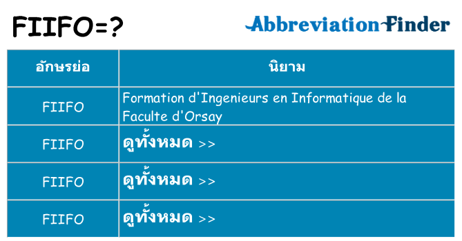 อะไรไม่ fiifo ถึง