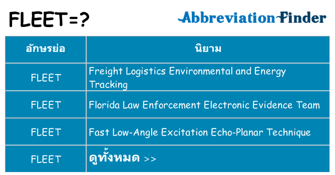 อะไรไม่ fleet ถึง