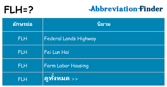 อะไรไม่ flh ถึง