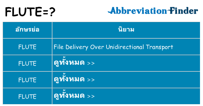 อะไรไม่ flute ถึง