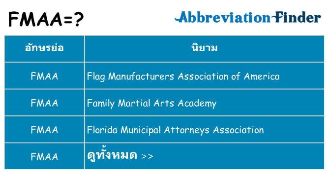 อะไรไม่ fmaa ถึง
